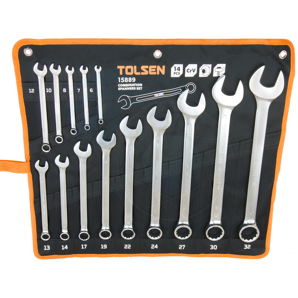 Ключ Tolsen набір комбінованих у чохлі 14 шт (15889) - изображение 2