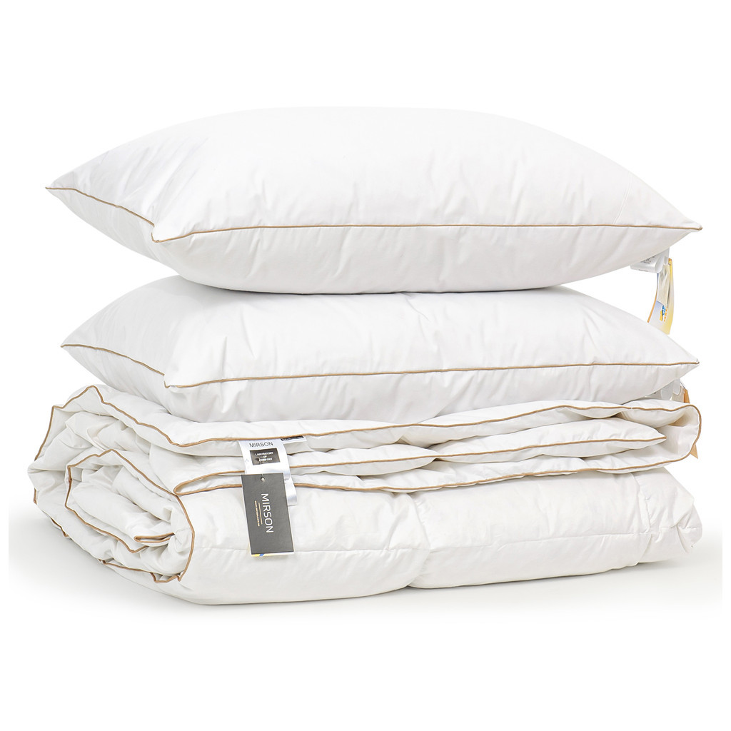 Ковдра MirSon набір пуховий Raffaello White Демі №2002 220x240 + 2 подушки (2200001769229) - зображення 1