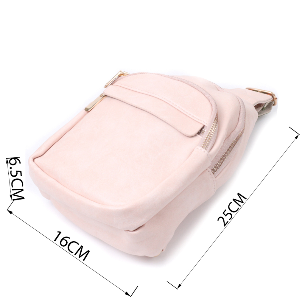 Сумка Vintage Компактна жіноча з однією лямкою через плече з гладкої екошкіри Рожева (22766) - зображення 3