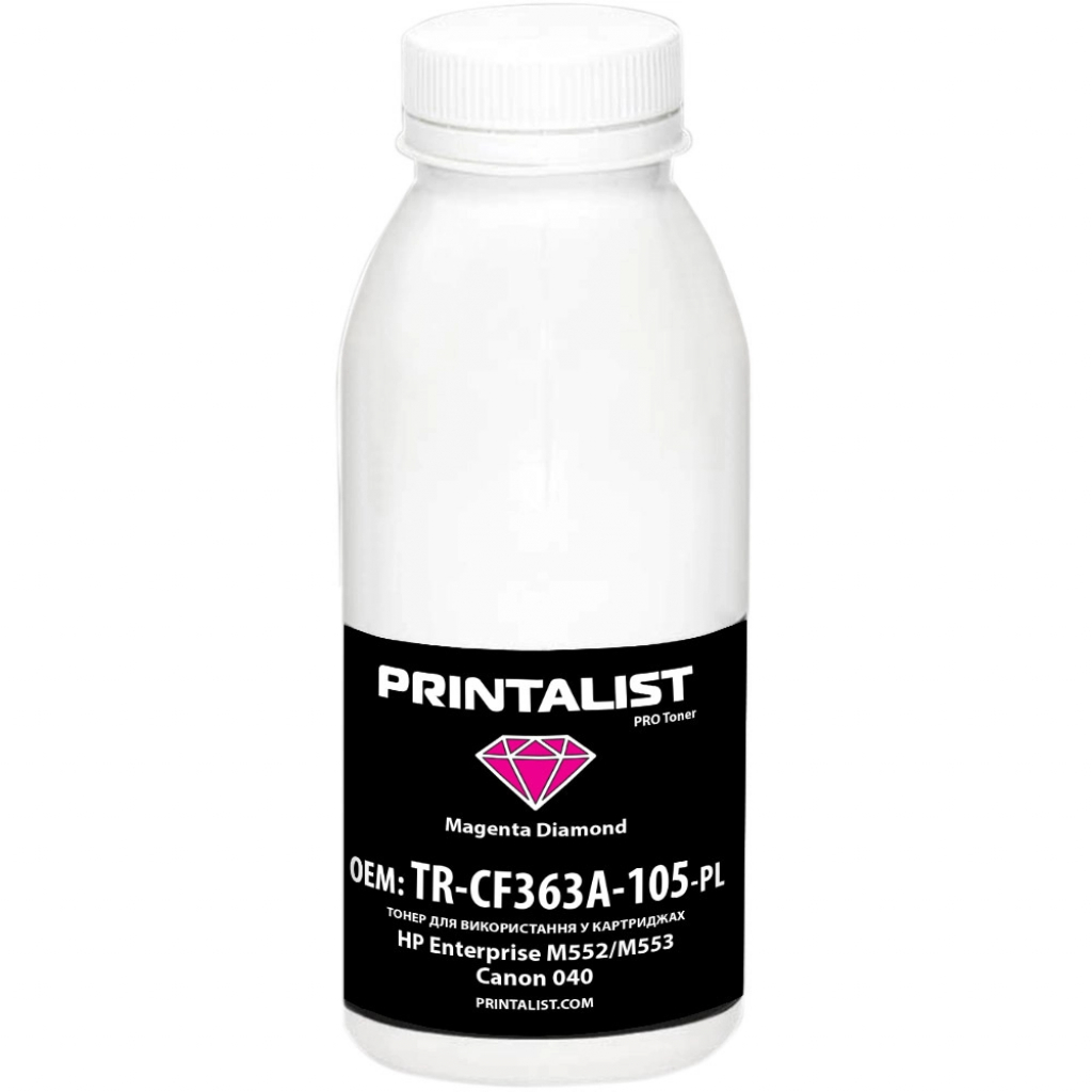 Тонер Printalist HP Enterprise M552/M553, Canon 040, 105г Magenta (TR-CF363A-105-PL) - зображення 1