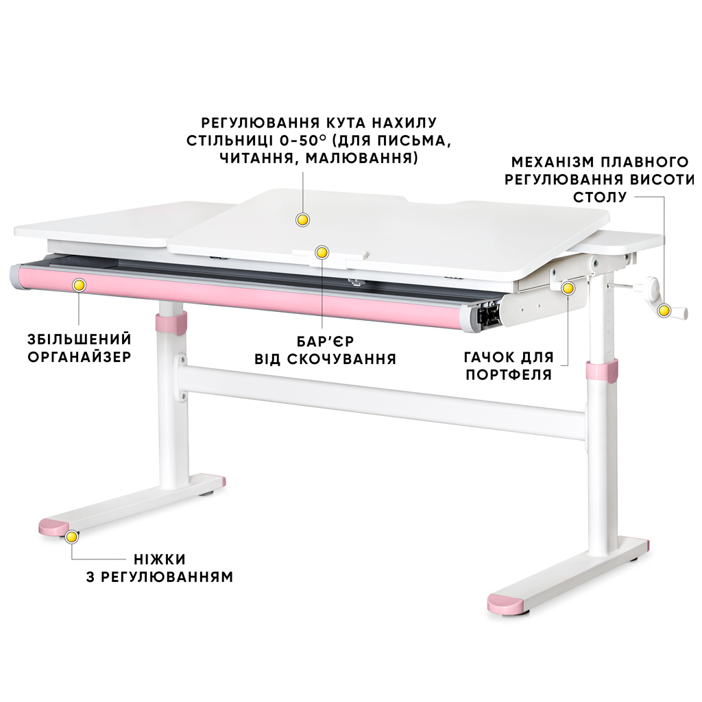 Парта Evo-kids Lite Pink (TH-360 WG/PN Lite) - зображення 2