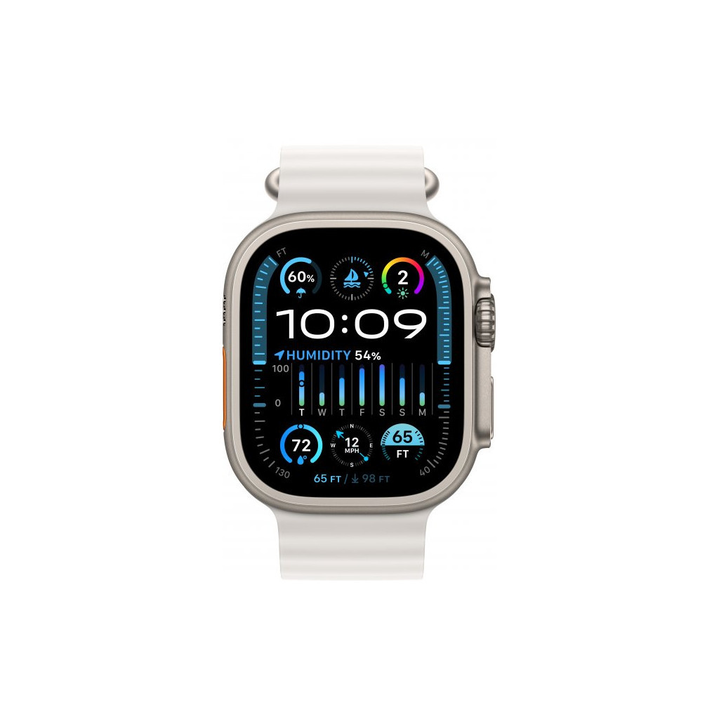 Смарт-годинник Apple Watch Ultra 2 GPS + Cellular, 49mm Titanium Case with White Ocean Band (MREJ3UL/A) - зображення 2