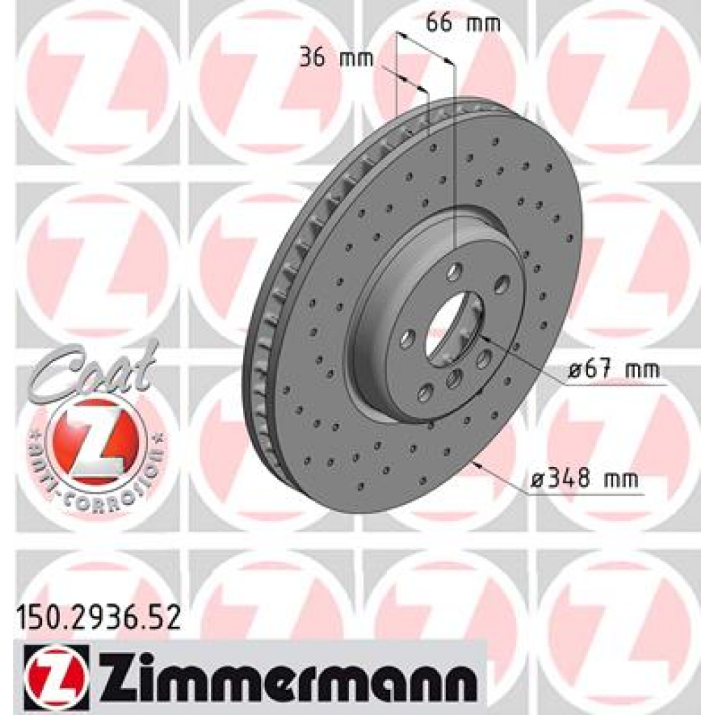 Гальмівний диск ZIMMERMANN 150.2936.52 - зображення 1