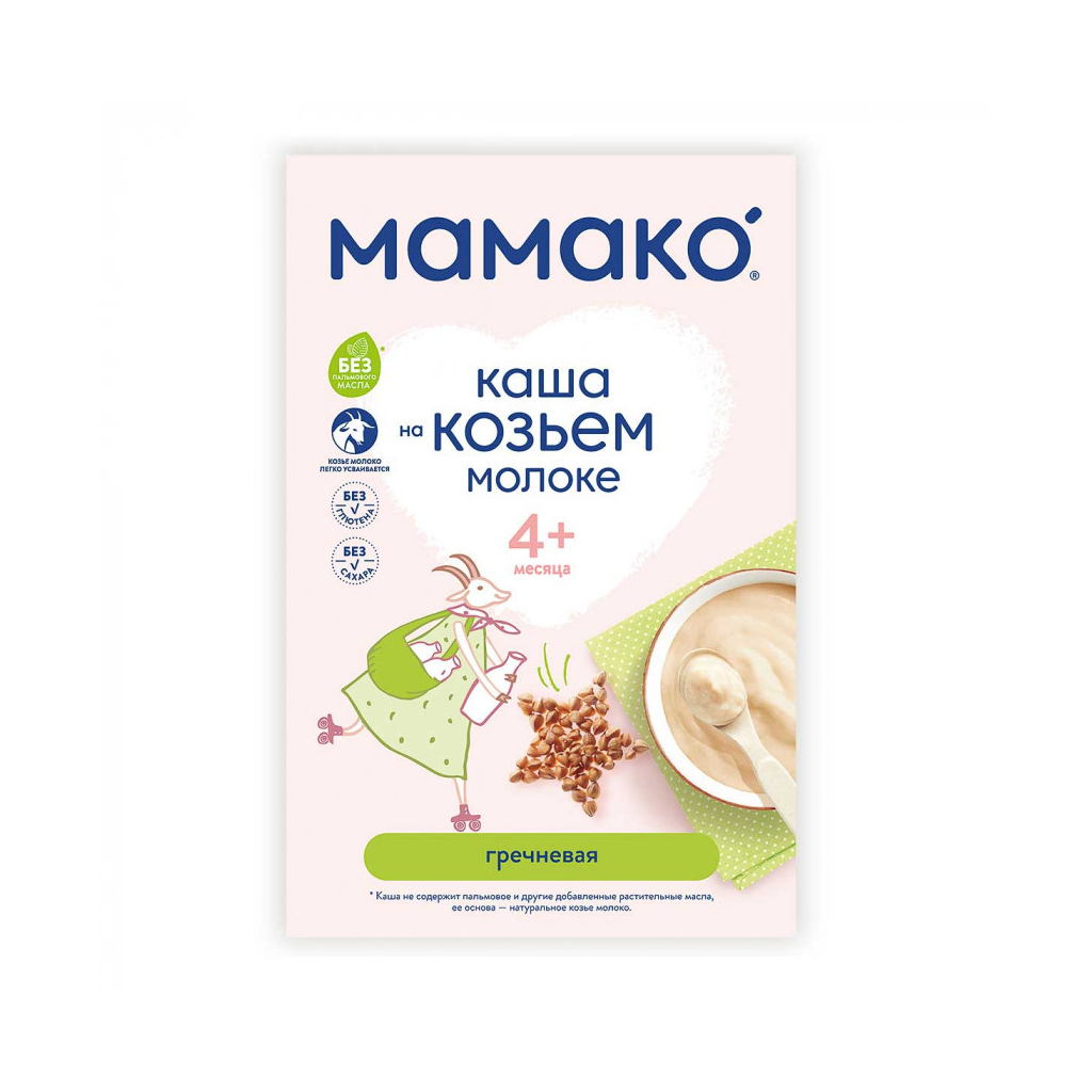 Дитяча каша MAMAKO гречана на козячому молоці 200 г (4607088795994) - изображение 4