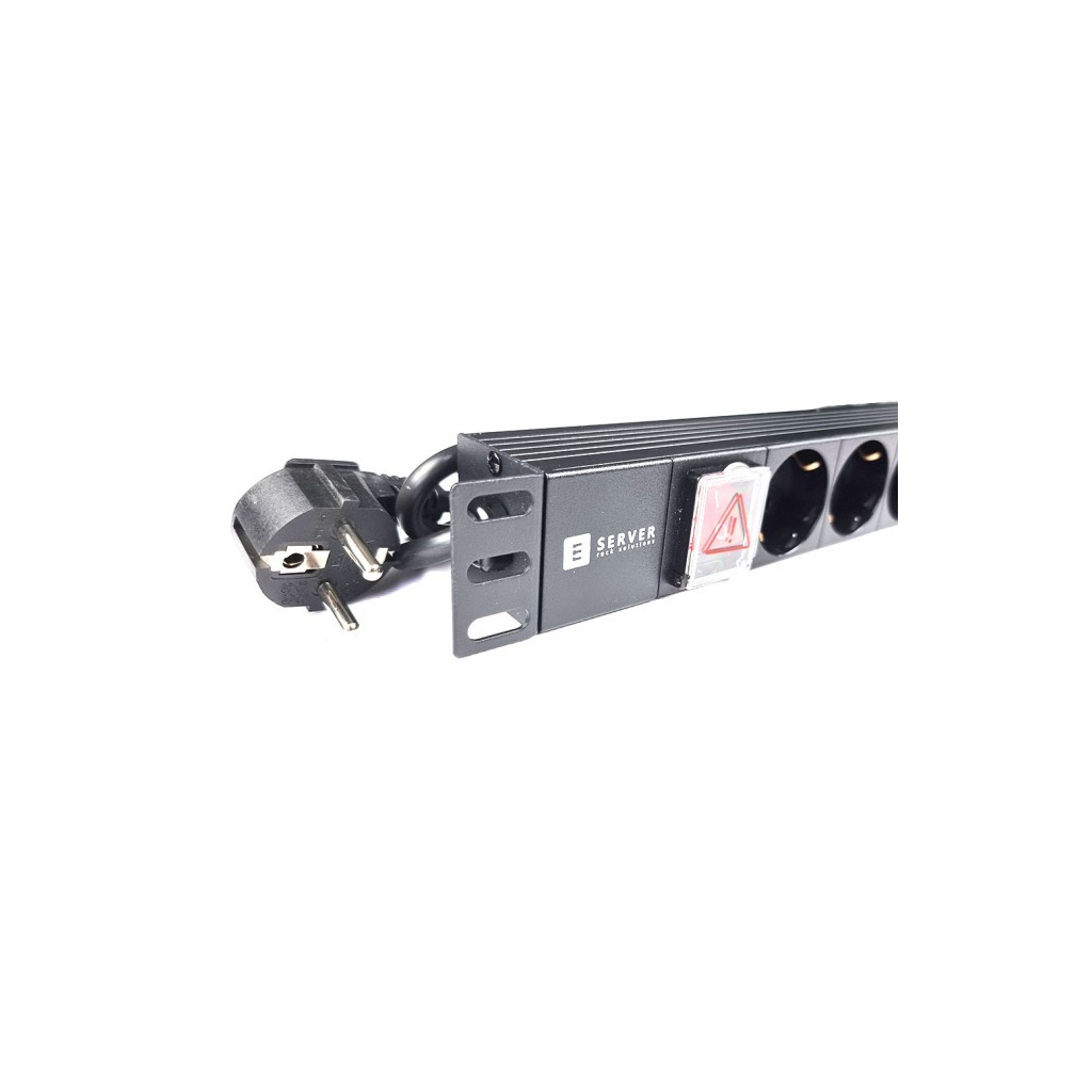Силовий блок Eserver 19" 8 розеток, вимикач., алюм. корпус PDU 220В, 16А (WT-2261A-GER-8WAY) - изображение 5