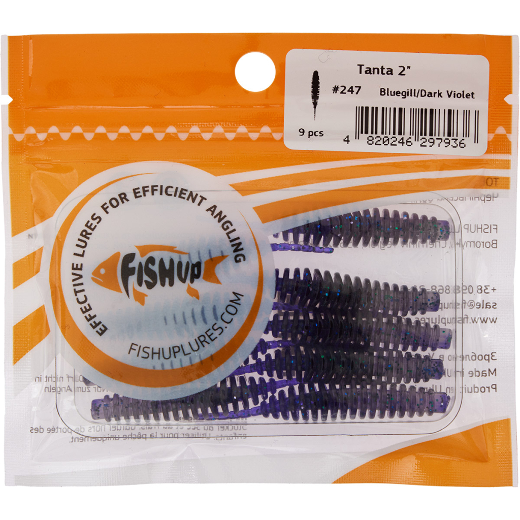 Силікон рибальський FishUP Tanta 2" 247 - Bluegill/Dark Violet (9шт/уп) (1864.11.01) - изображение 2