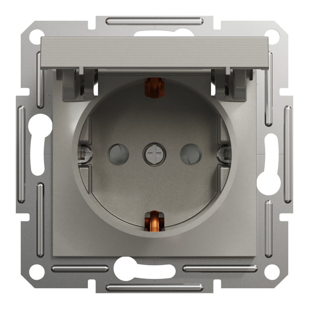 Розетка Schneider Electric ASFORA з кришкою, бронза (EPH3100169) - изображение 1