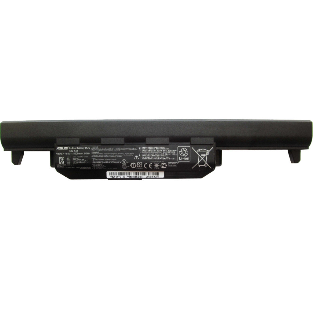 Акумулятор до ноутбука ASUS A32-K55, 5200mAh (56wh), 6cell, 10.8V, Li-ion (A47387) - зображення 1