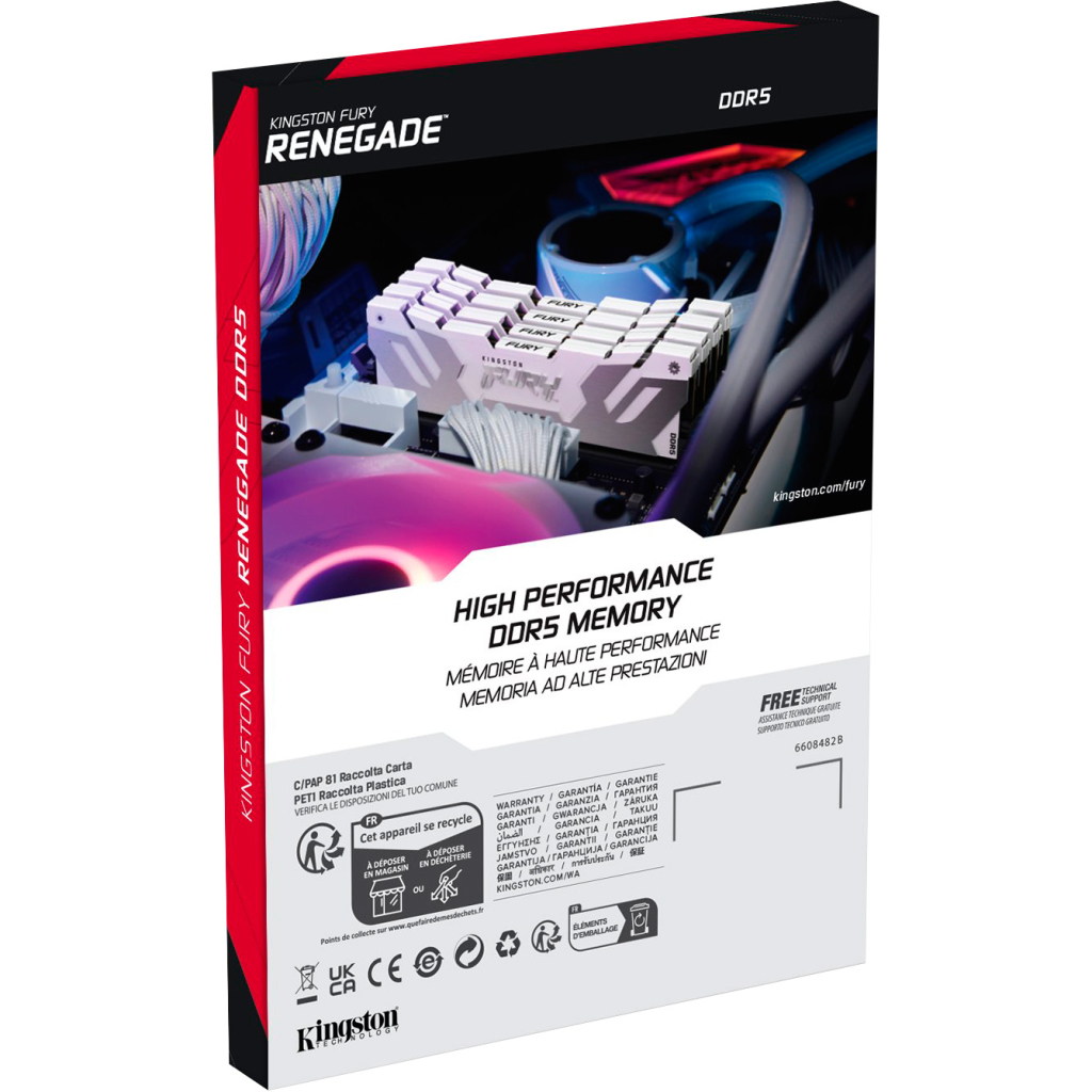 Модуль пам'яті для комп'ютера DDR5 32GB 6000 MHz Renegade White Kingston Fury (ex.HyperX) (KF560C32RW-32) - зображення 5