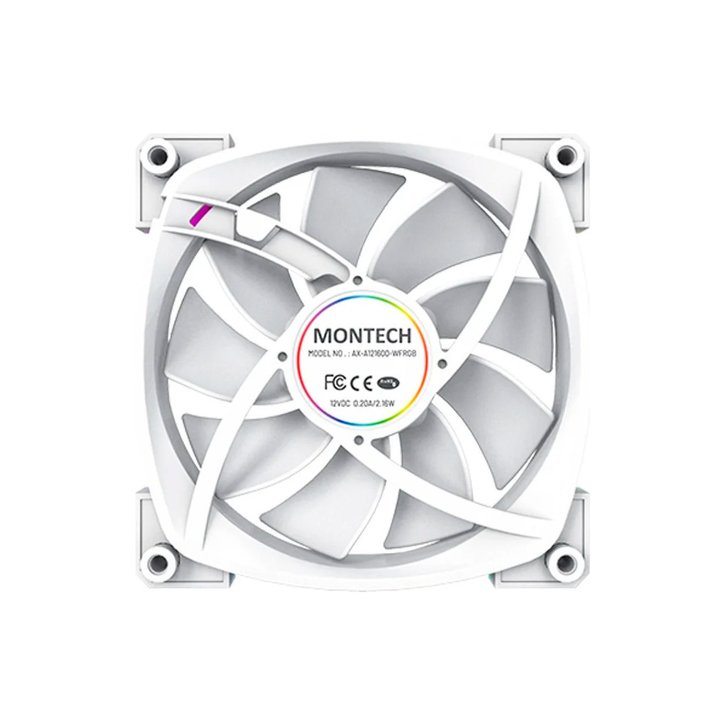 Кулер до корпусу MONTECH AX120 PWM WHITE - зображення 5