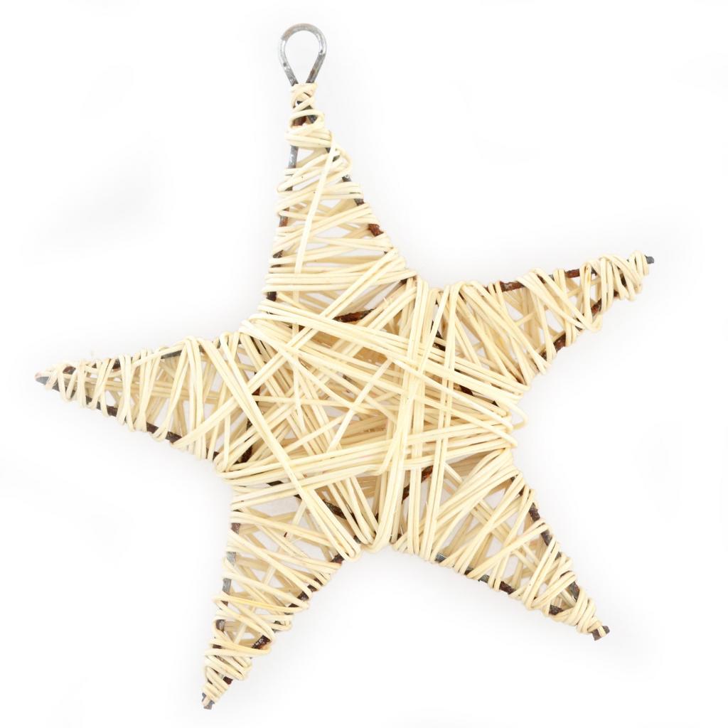 Ялинкова іграшка YES! Fun Зірка ротангова біла, 15 см (973292) - зображення 1