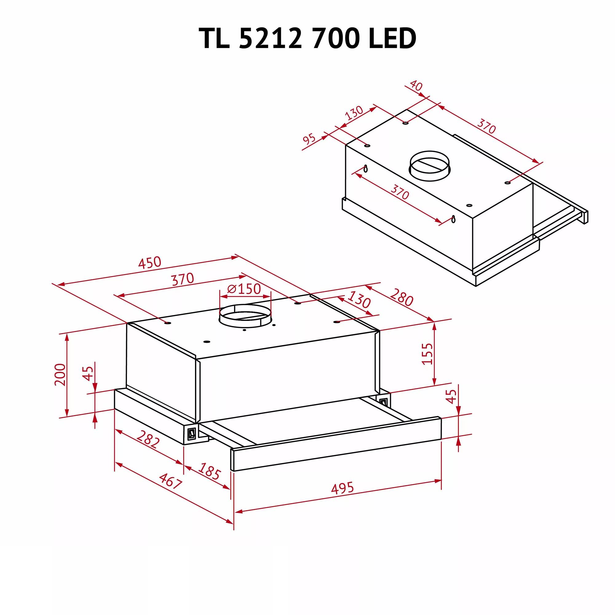 Витяжка Perfelli TL 5212 I 700 LED - зображення 12