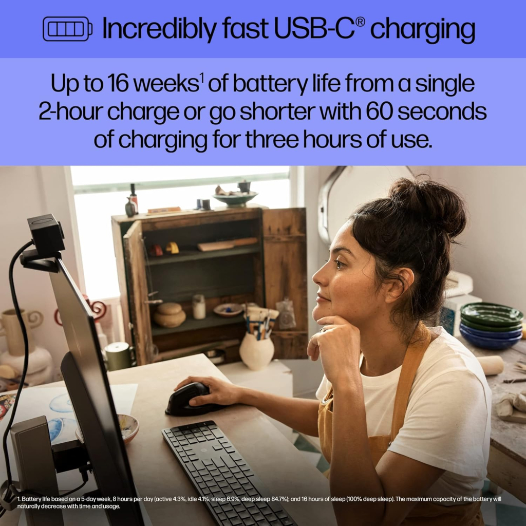 Мишка HP 920 Ergonomic Vertical Wireless/Bluetooth Black (6H1A4AA) - зображення 5