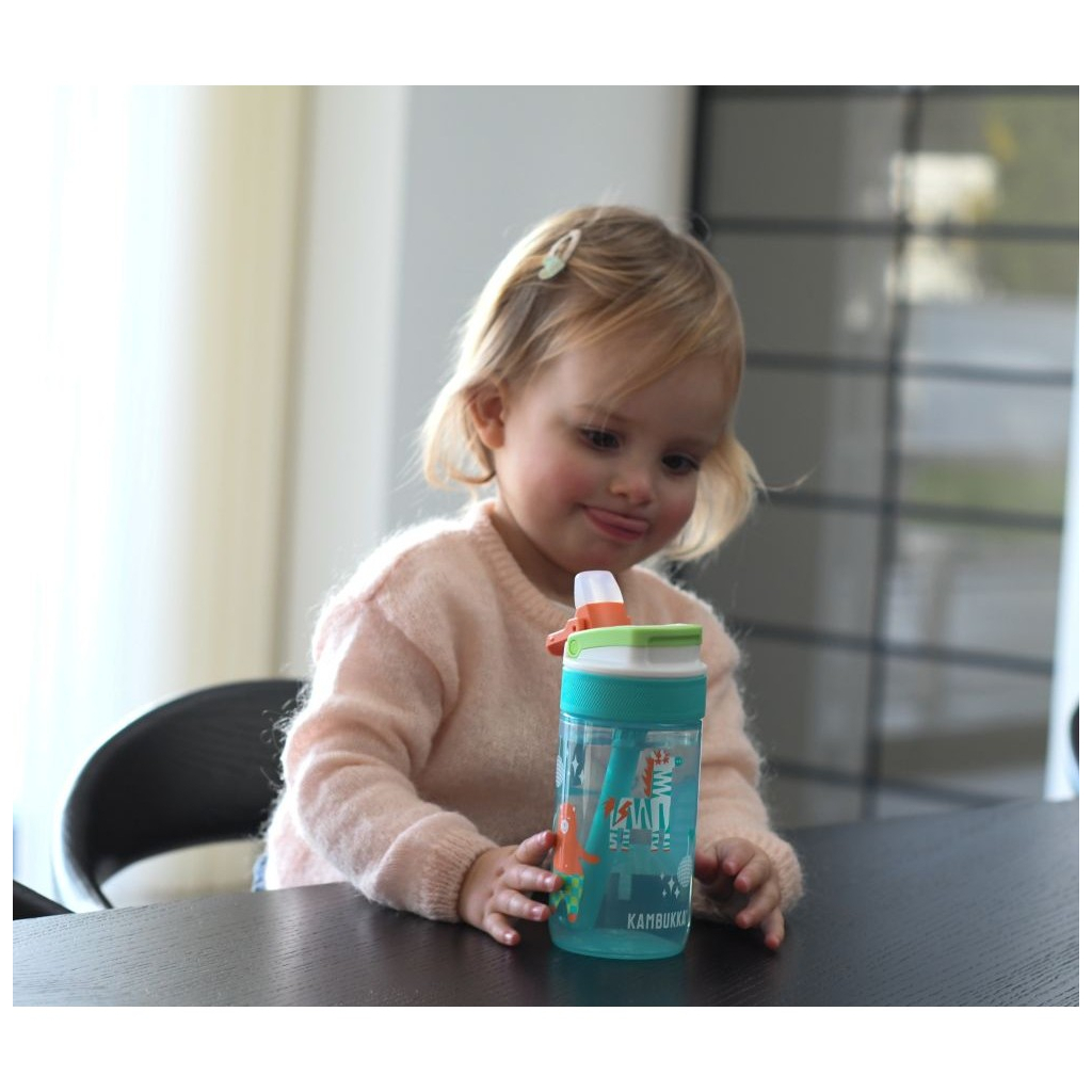 Пляшка для води Kambukka Lagoon kids Disco Zoo 400 мл помаранчева (11-04058) - зображення 9