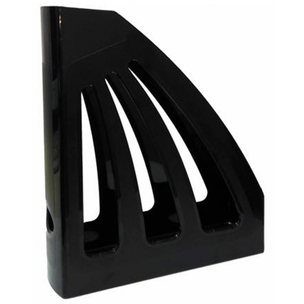 Лоток для паперів КіП пластиковий, вертикальний, чорний (TRAYV-KIP-LV-03-B) - зображення 1