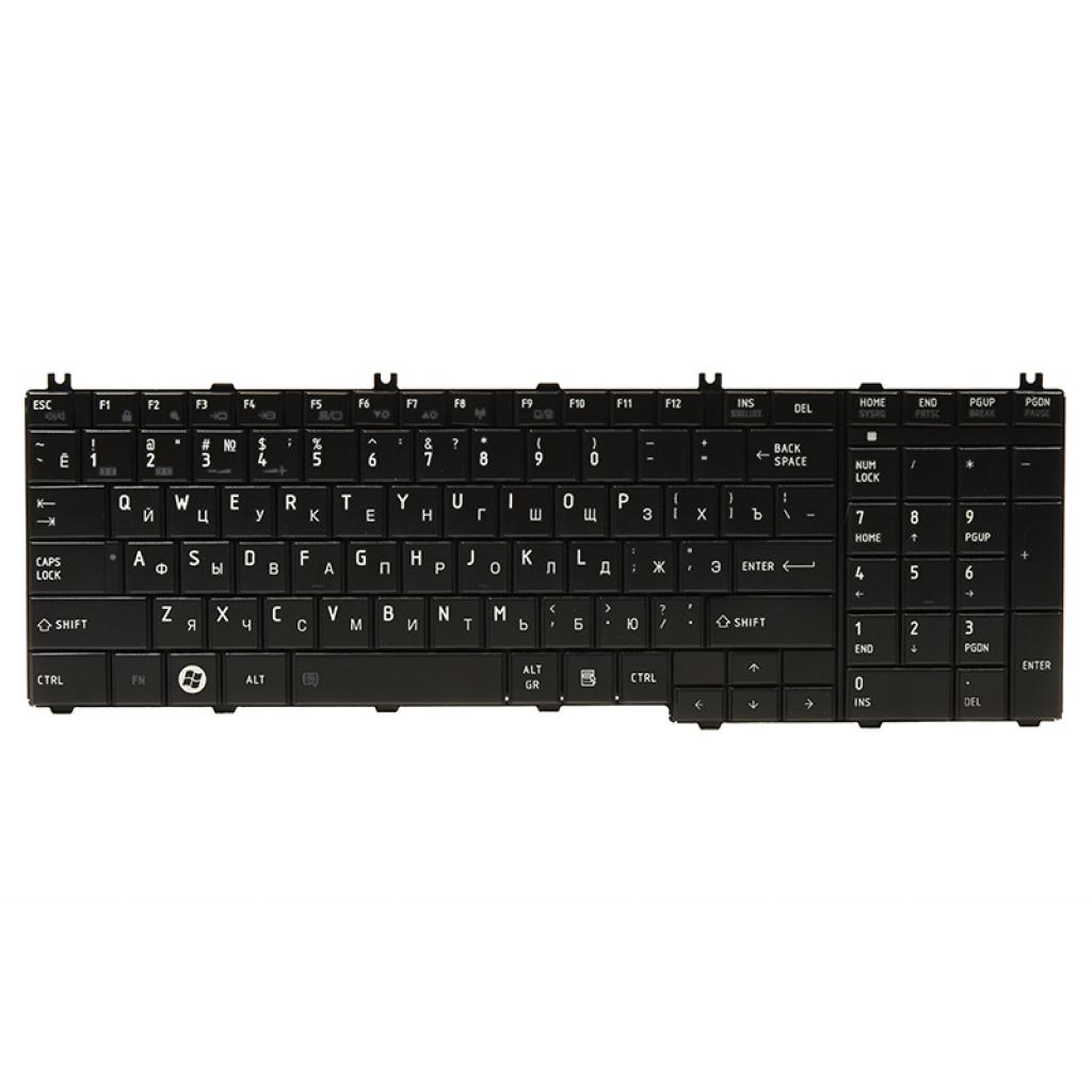 Клавіатура ноутбука PowerPlant TOSHIBA Satellite C650, L650 чорна, чорна рамка (KB310685) - зображення 1