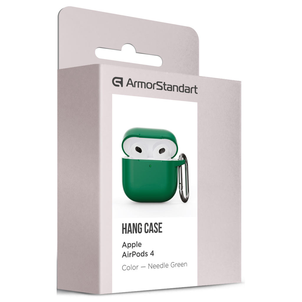 Чохол для навушників Armorstandart Hang Case для Apple AirPods 4 Needle Green (ARM81289) - зображення 3