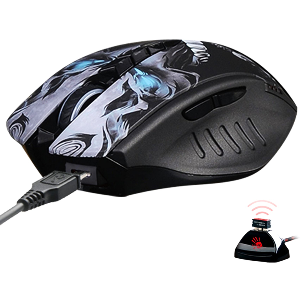 Мишка A4Tech Bloody R80 Plus Wireless Skull (4711421977326) - зображення 3