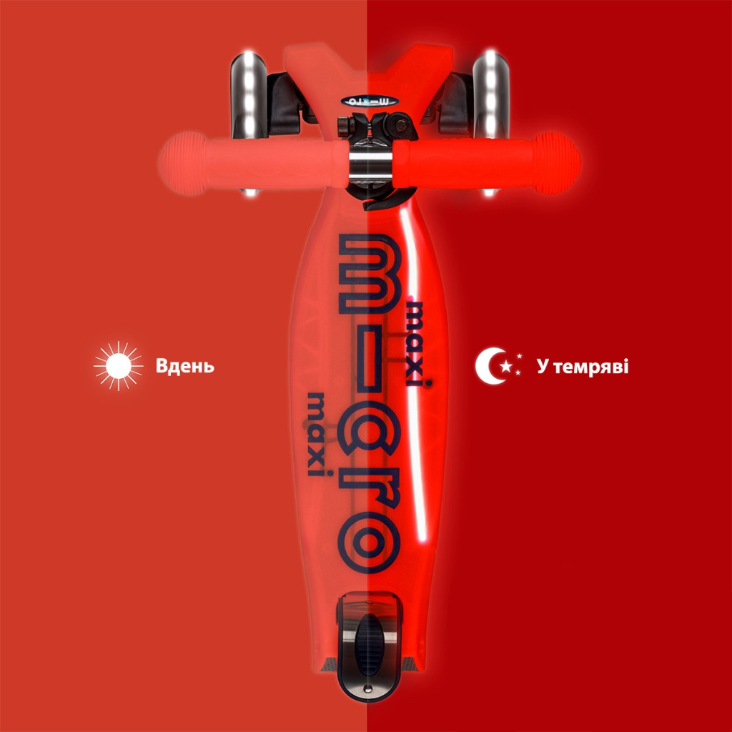 Самокат Micro Maxi Deluxe Glow LED Plus Червона аура (MMD379) - зображення 6