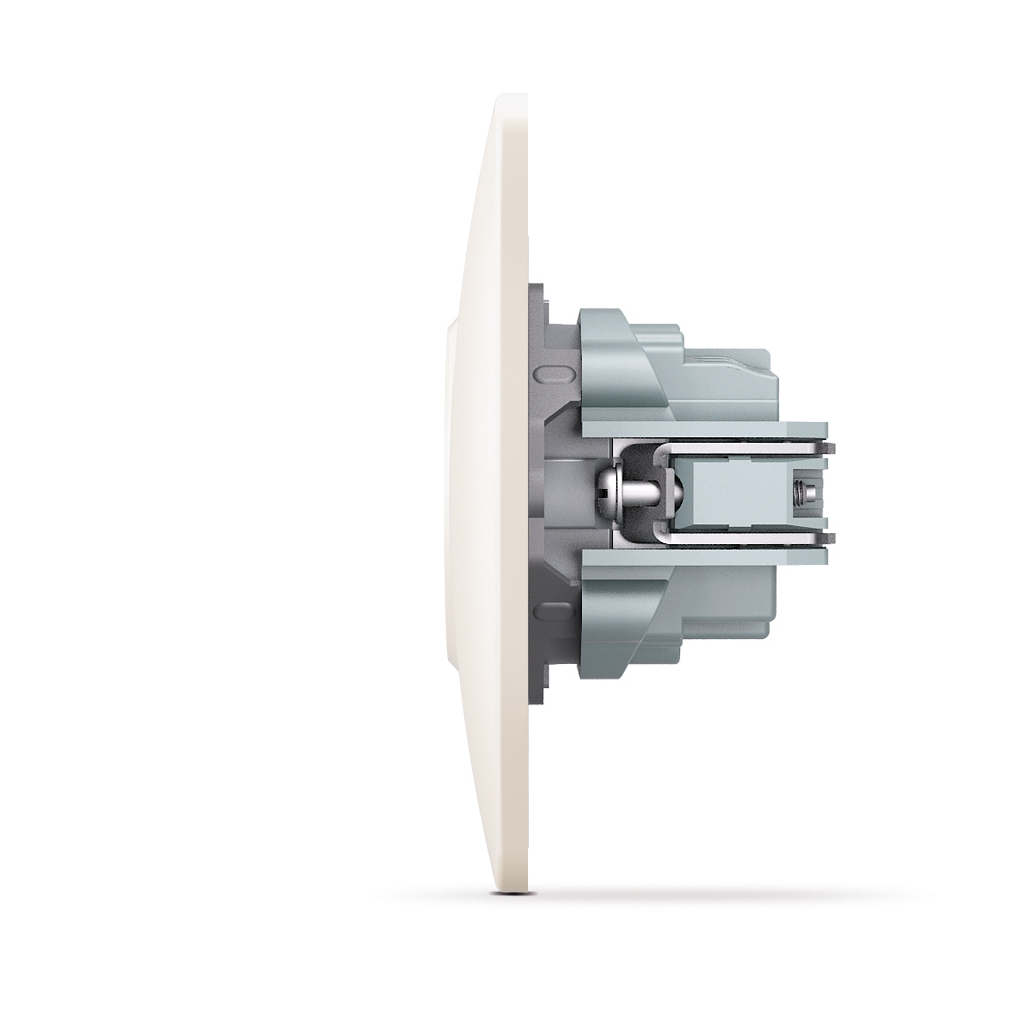 Розетка Videx BINERA 1ая із заземленням кремова (VF-BNSK1G-CR) - зображення 3