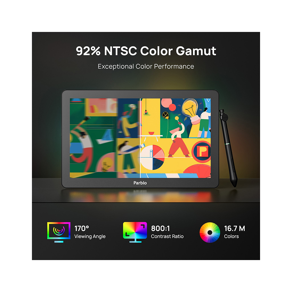 Графічний планшет Parblo Coast 16 Pro Gen2 (COAST16PROG2) - зображення 3