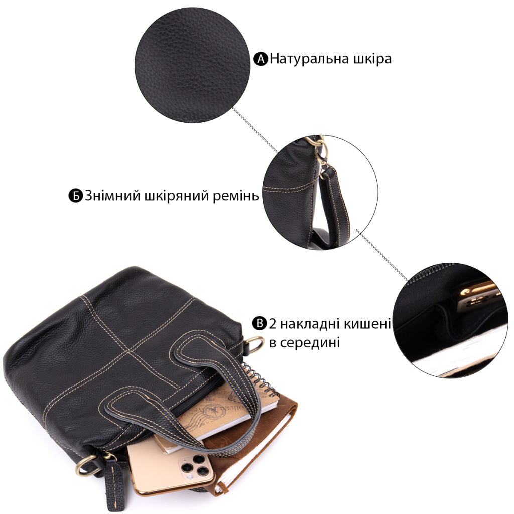 Сумка Vintage Флотар Чорна (20407) - зображення 4