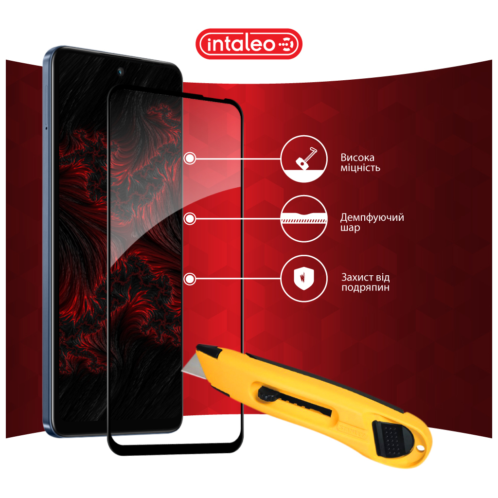 Скло захисне Intaleo Full Glue Infinix Hot 50 5G Black (1283126606939) - зображення 5