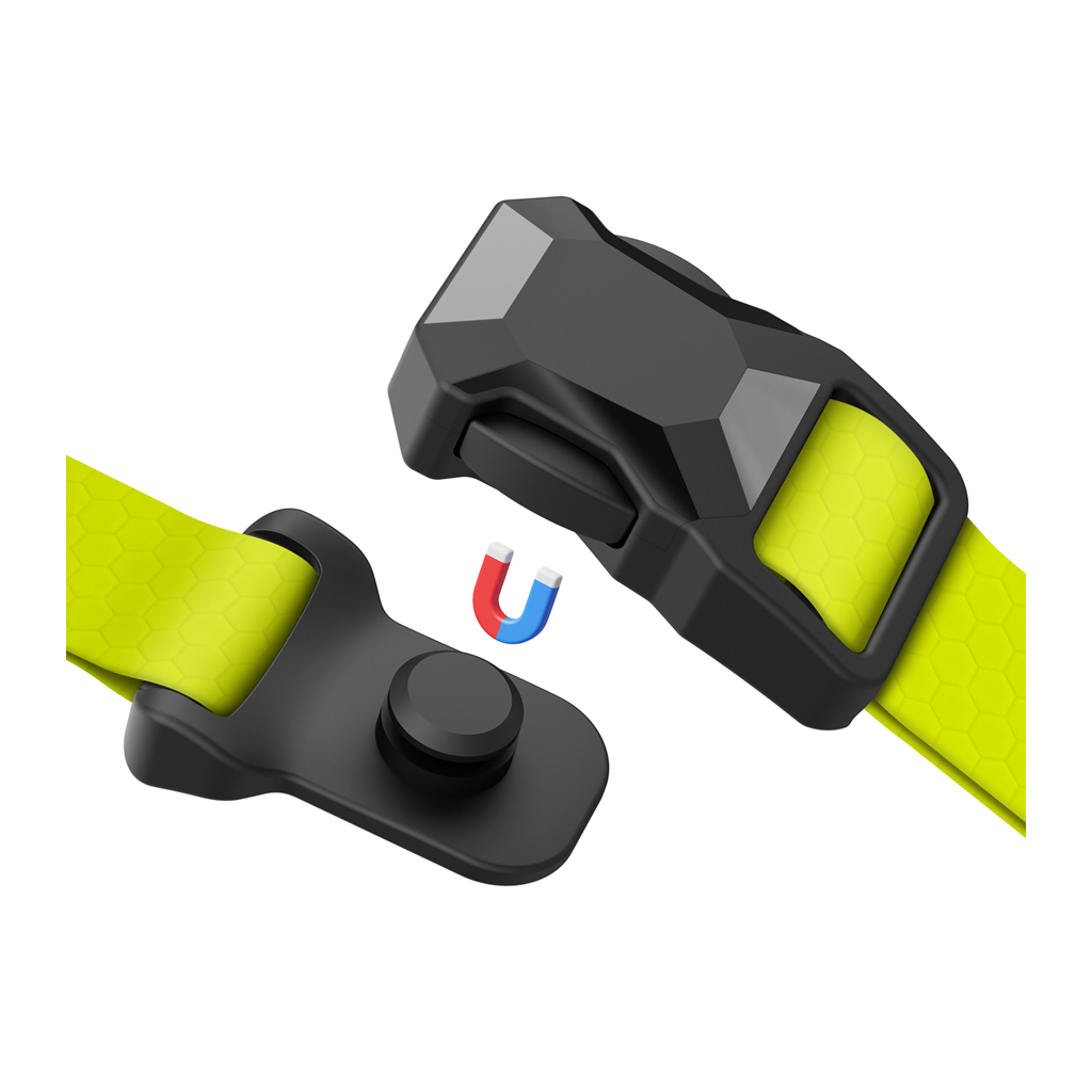 Нашийник для тварин WAUDOG Magnet c QR паспортом, магнітна пряжка-фастекс M лимонний (279526) - зображення 3