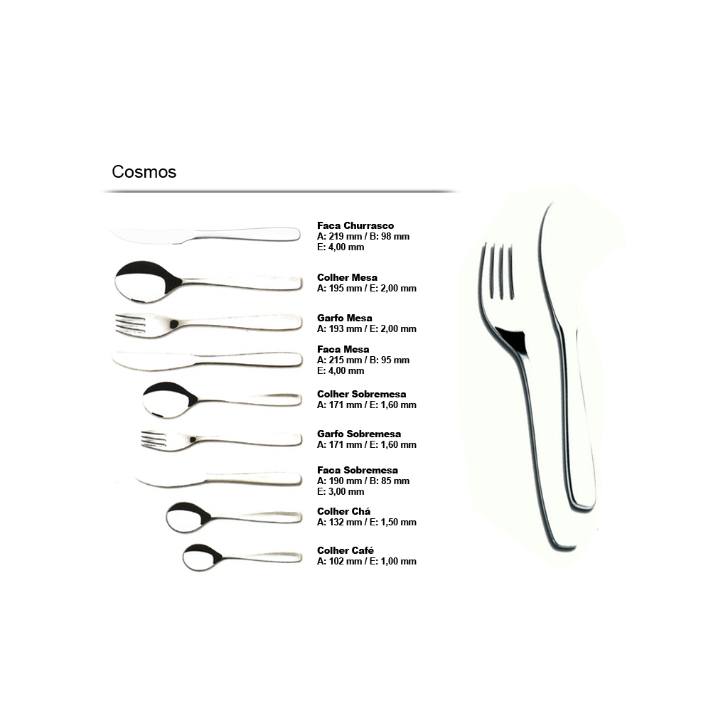Столова виделка Tramontina Cosmos 3 шт (66950/021) - зображення 3