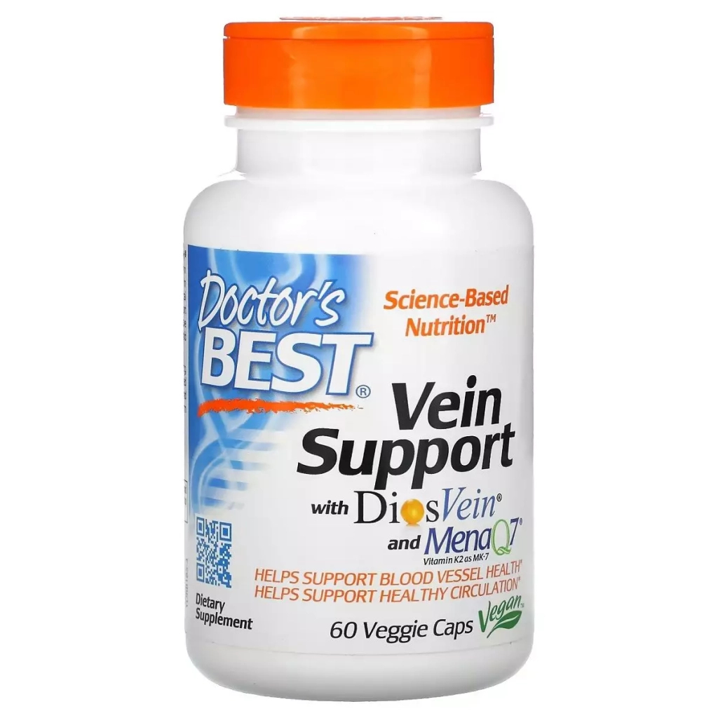 Вітамін Doctor's Best Поддержка вен, Vein Support with DiosVein and MenaQ7, 60 вегетарианских (DRB00185) - зображення 1