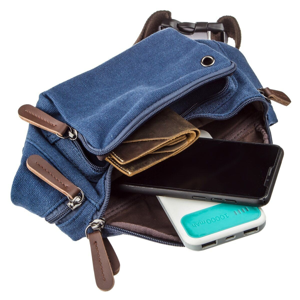 Сумка Vintage Поясна текстильна Синя (20173) - зображення 3