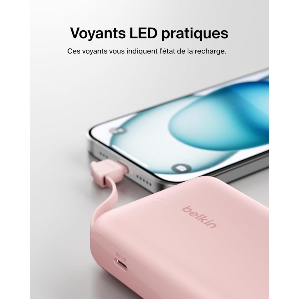 Батарея універсальна Belkin 10000mAh, 20W, USB-C, Pink (BPB021HQPK) - зображення 6
