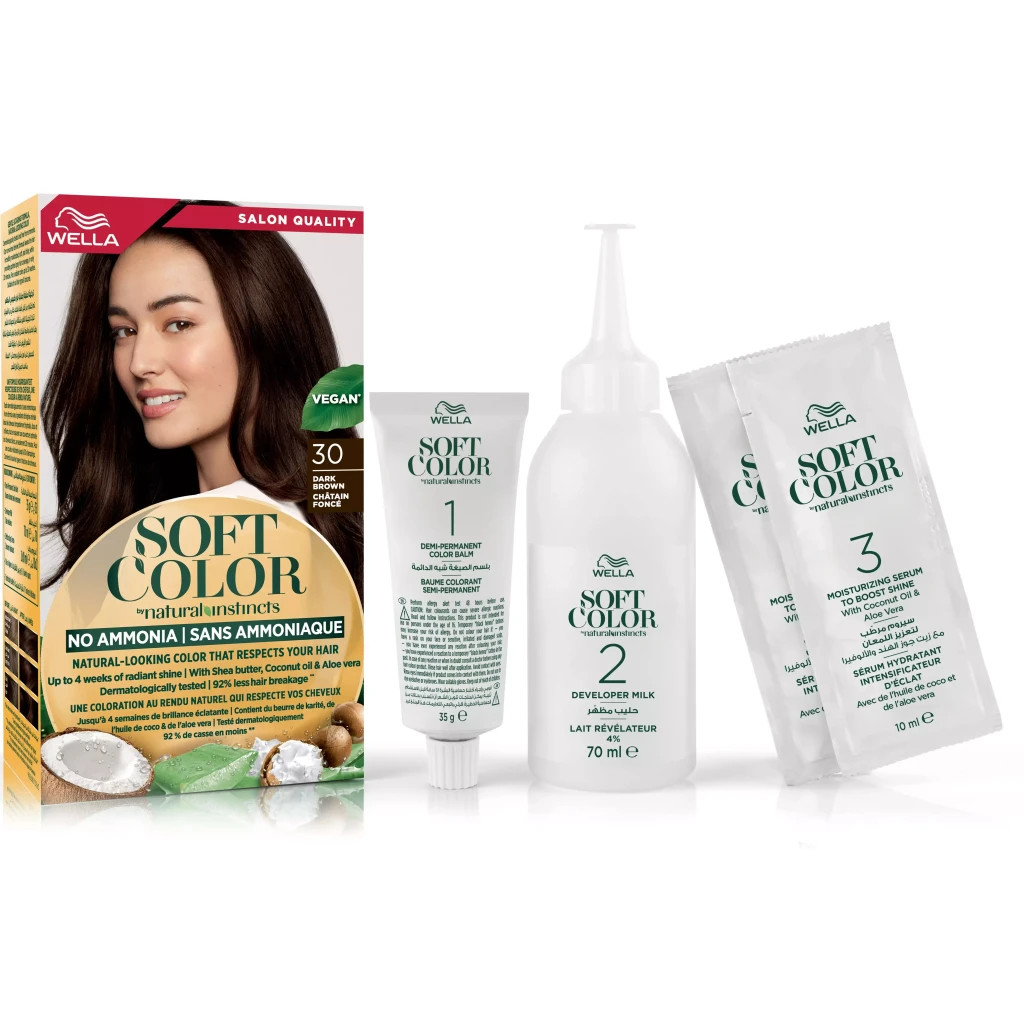 Фарба для волосся Wella Soft Color Безаміачна 30 - Темно-коричневий (3614228865869) - зображення 5