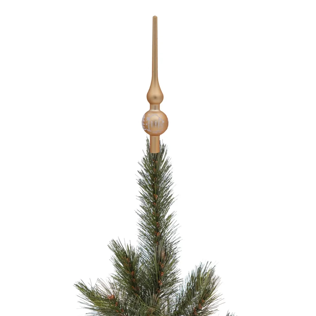 Верхівка на ялинку Chomik з малюнком 20 см, пластик, золота (5900779830448_1) - зображення 3