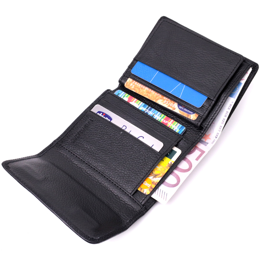 Гаманець ST Leather З натуральної шкіри Чорний (19481) - зображення 7