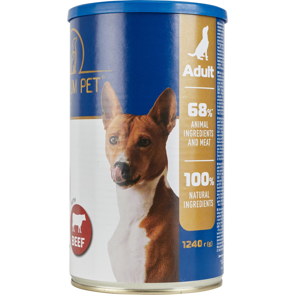 Консерви для собак PREMIUM PET Шматочки в соусі з телятиною 1.240 г (4820255192277) - зображення 1