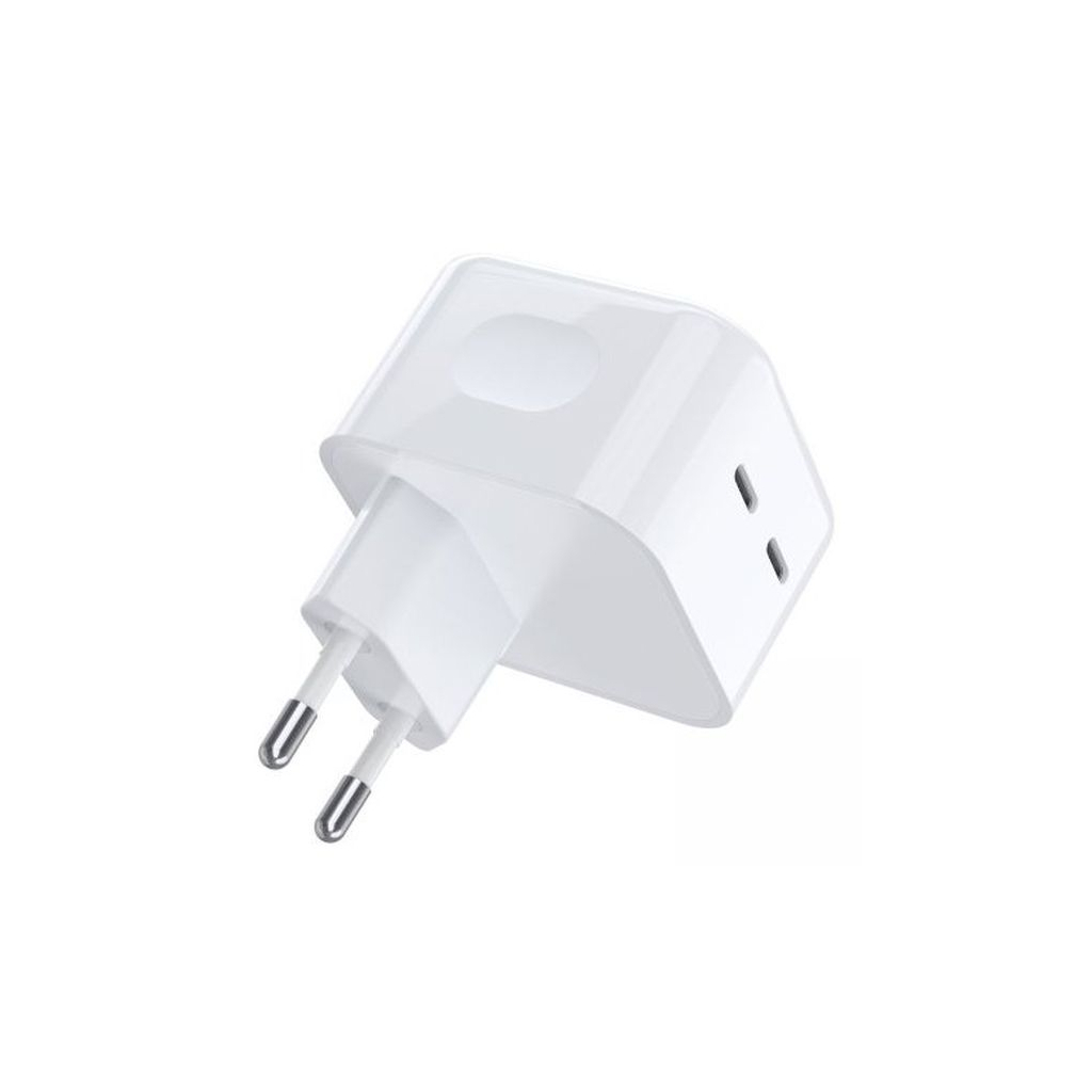 Зарядний пристрій Choetech 2xUSB-С 35W PD/QC (Q5008-EU-WH) - зображення 2