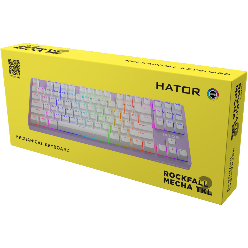 Клавіатура Hator Rockfall 2 Mecha TKL Orange USB Lilac (HTK-724) - зображення 6