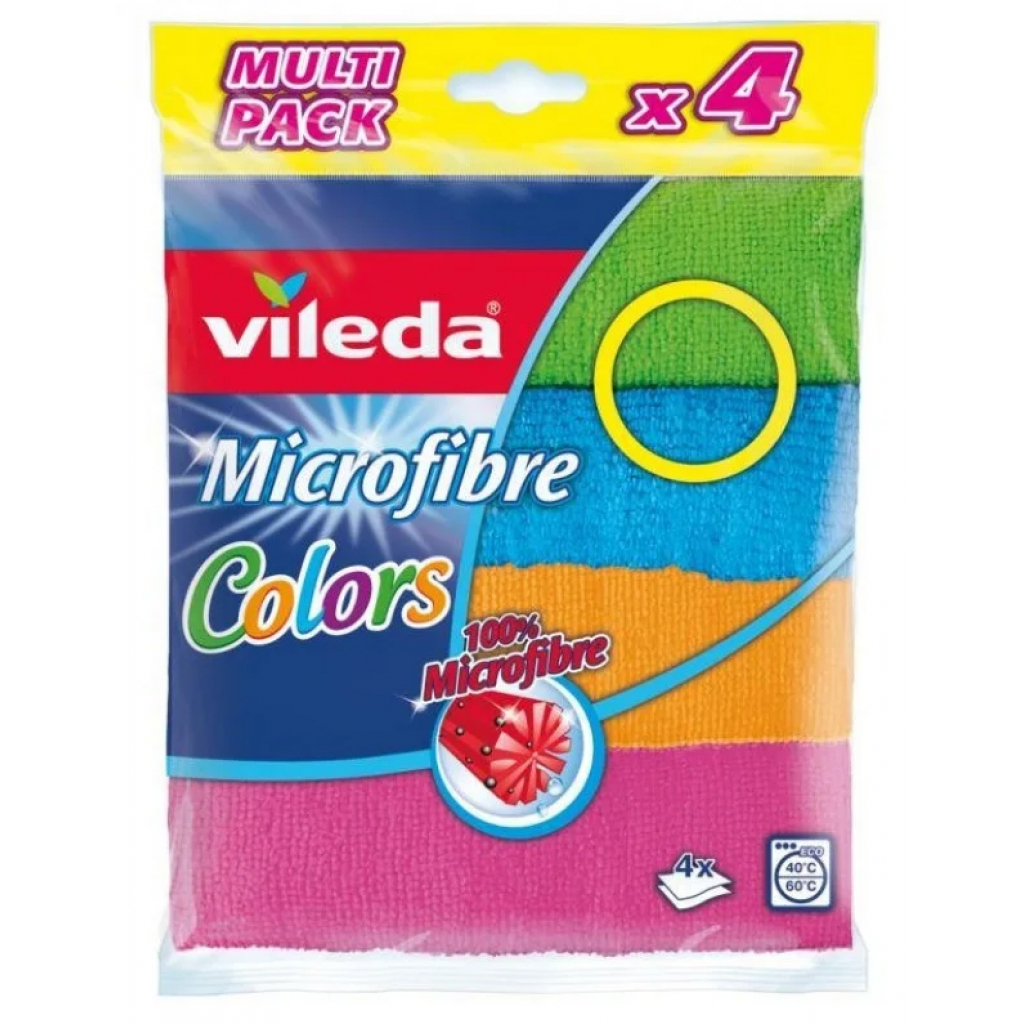 Серветки для прибирання Vileda Microfibre Color 4 шт. (4023103192577) - зображення 1