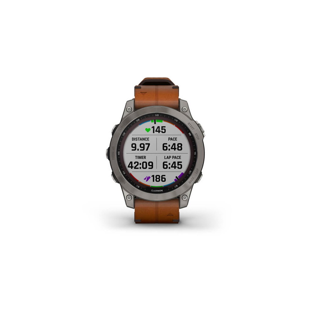 Смарт-годинник Garmin fenix 7 Sapph Solar Titanium w/ Chestnut Leather Band, GPS (010-02540-31) - зображення 8
