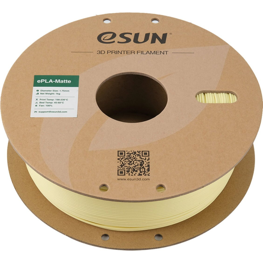 Пластик для 3D-принтера eSUN ePLA-Matte, 1,75мм, 1кг, almond yellow (ePLA-Matte-P175AY1) - зображення 3