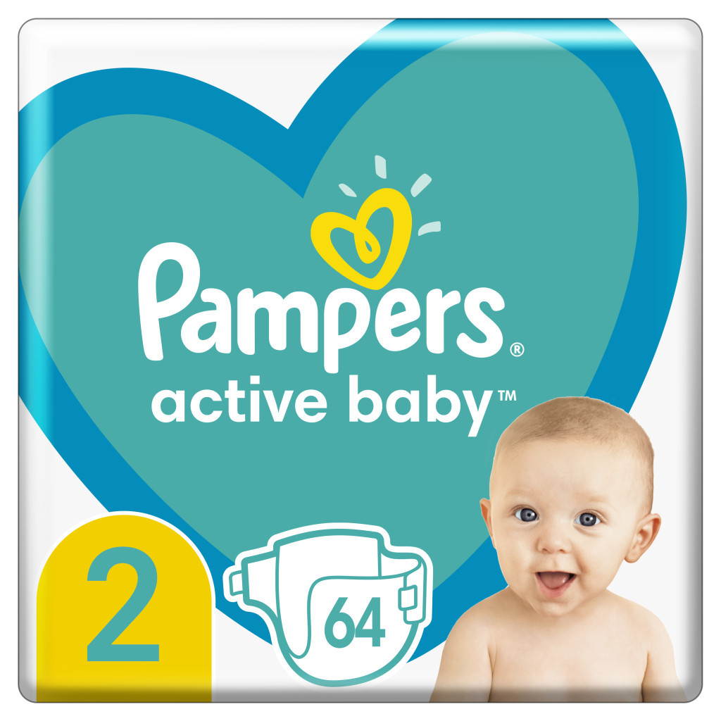Підгузки Pampers Active Baby Розмір 2 (4-8 кг) 64 шт. (8006540045428) - зображення 1