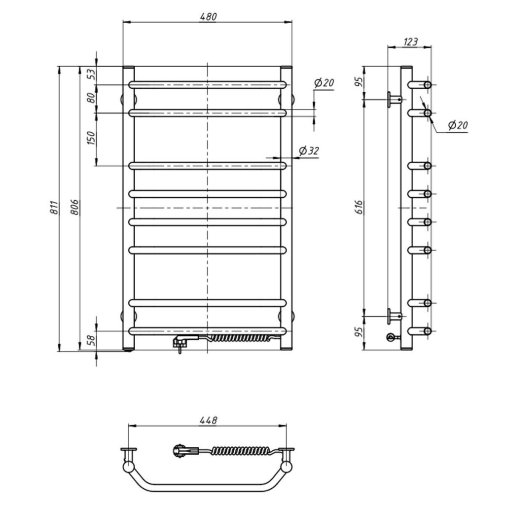 Сушарка для рушників Navin Блюз 480x800 (12-006030-4880) - зображення 4