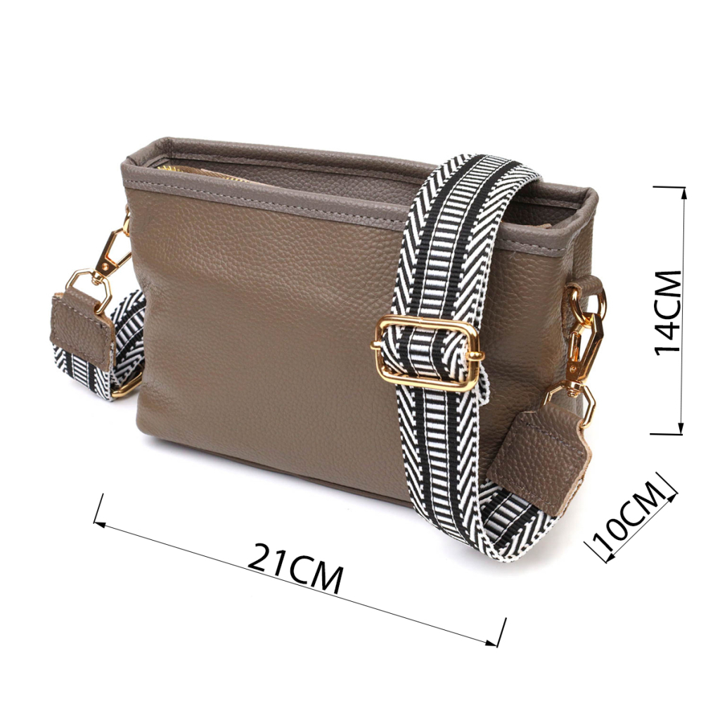 Сумка Vintage Компактна на плече з натуральної шкіри Сіра (22098) - зображення 3