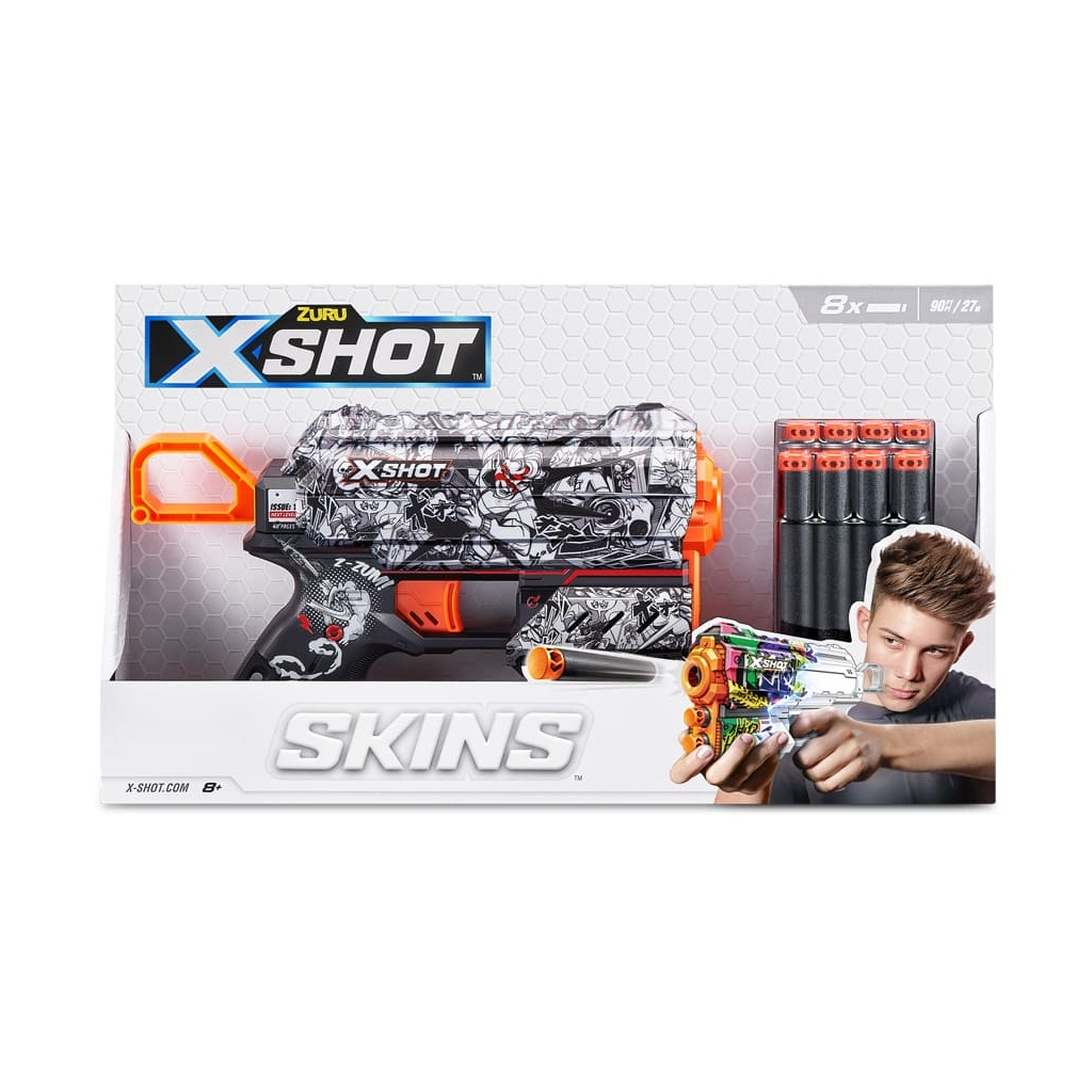 Іграшкова зброя Zuru X-Shot Швидкострільний бластер Skins Flux Illustrate (8 патронів) (36516D) - зображення 3