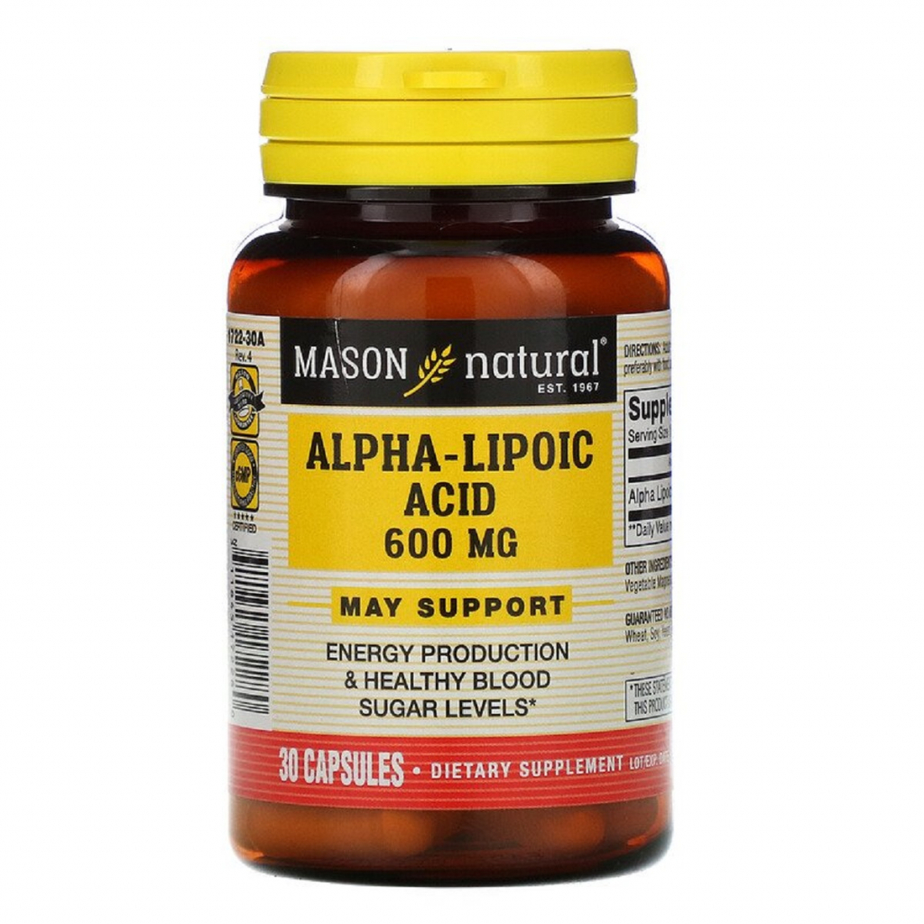 Вітамін Mason Natural Альфа-ліпоєва кислота 600 мг, Alpha-Lipoic Acid, 30 капсул (MAV-17228) - зображення 1
