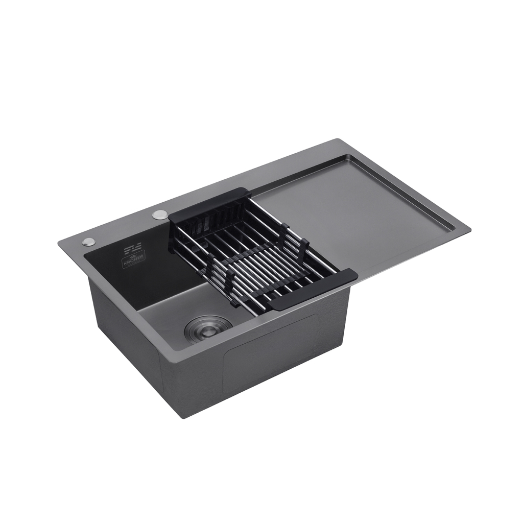 Мийка кухонна Kroner Schwarze-7849LHM (CV025278) - зображення 8