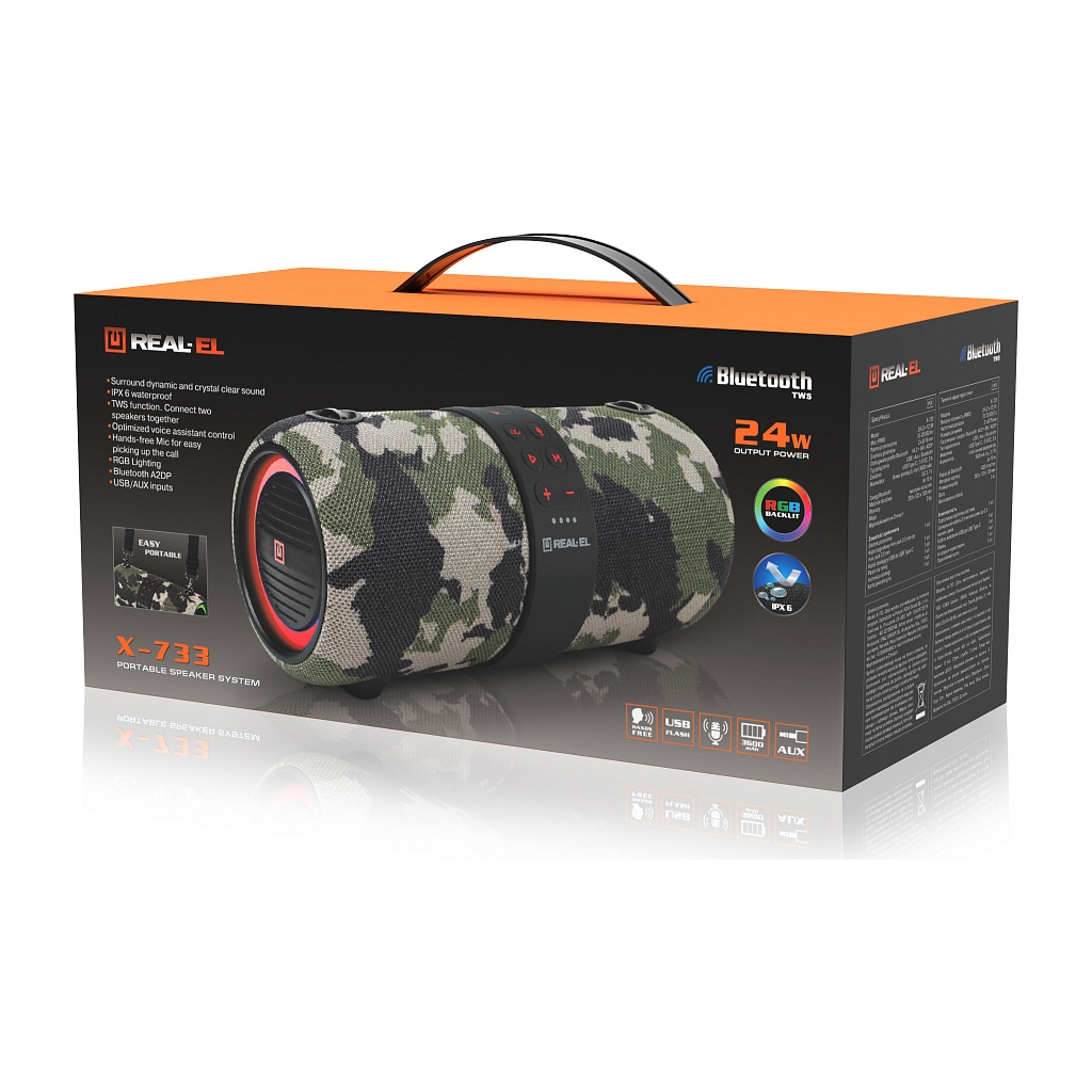 Акустична система REAL-EL X-733 Сamo (EL121600020) - зображення 12