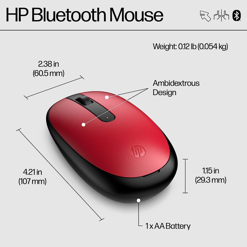 Мишка HP 240 Bluetooth Red (43N05AA) - зображення 9