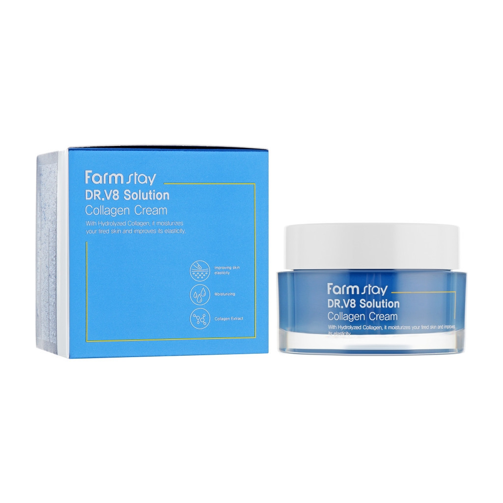Крем для обличчя FarmStay DR.V8 Solution Collagen Cream Антивіковий з колагеном 50 мл (8809624723614) - зображення 2